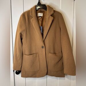 NWT Universal Thread Women’s Blazer Jacket, M, Tan, Single Button Front, Lined
